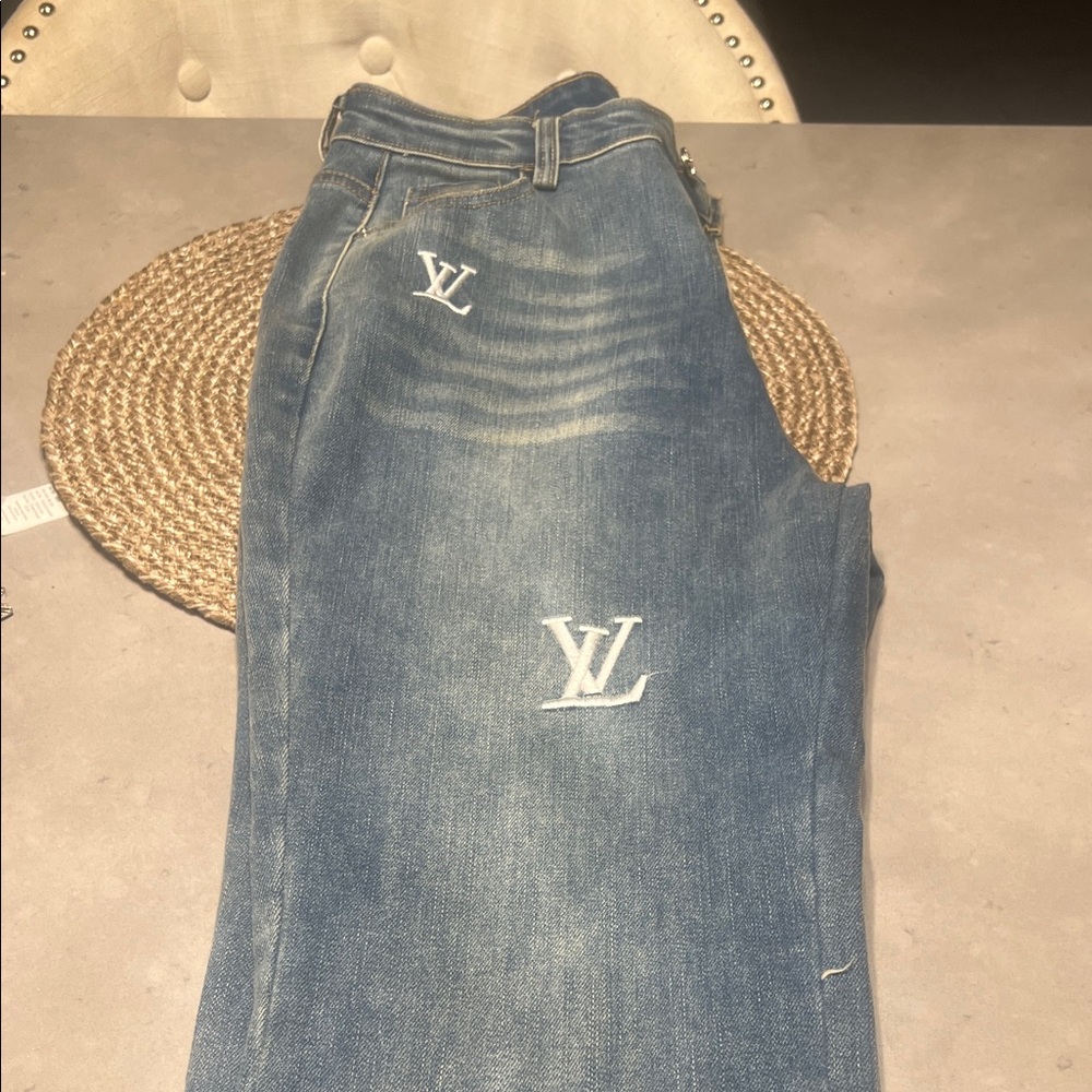 Louis Vuitton Blue flare pants stretchy